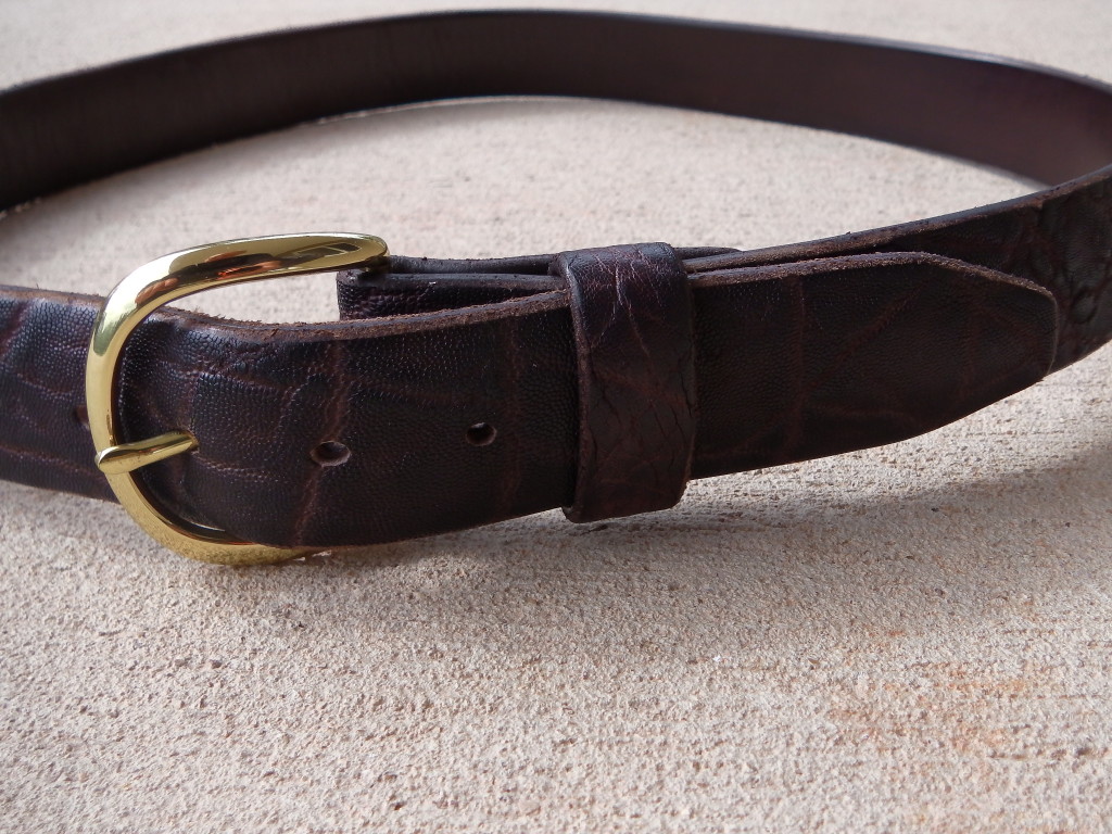 Nicotine Elephant Hide Belt - Hill Country Leather - 512-550-0593